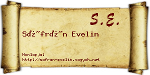 Sáfrán Evelin névjegykártya